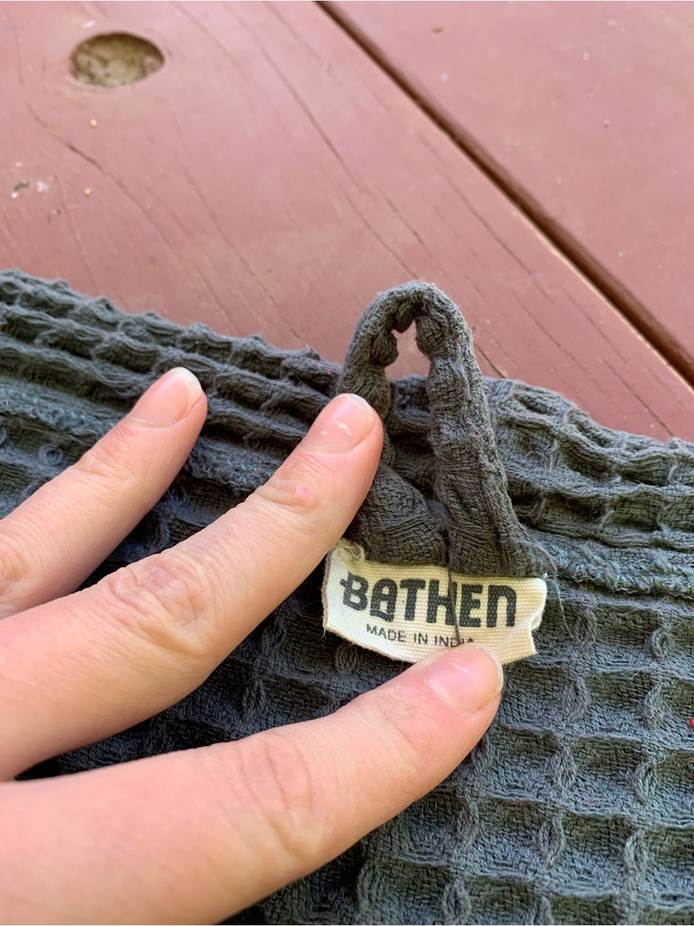Grey waffle knit 100% cotton Bathen Anthropologie bathrobe - Picture 3 of 6